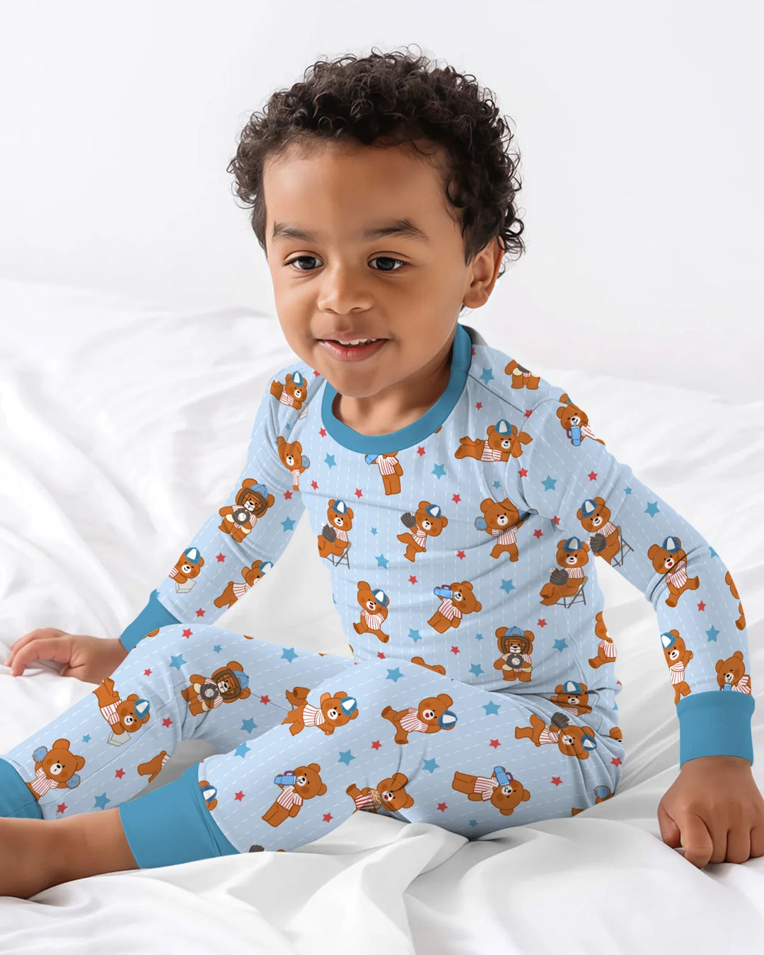 Born To Play Baseball Bamboo Two Piece Long Sleeve Pajama Set