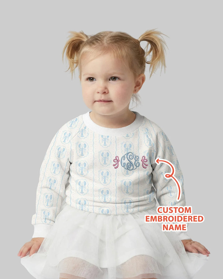 Personalisiertes Monogramm besticktes Baby Bambus Rundhals-Sweatshirt