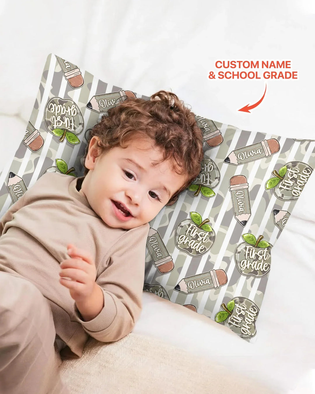 Custom Name Camo Apple Days Bamboo Pillow Case