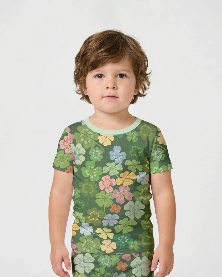 Zweiteiliges Pyjama-Set mit kurzen Ärmeln und Shorts im Sommer-Design
