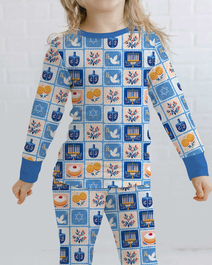 Jewish Holiday Bamboo Two Piece Long Sleeve Pajama Set