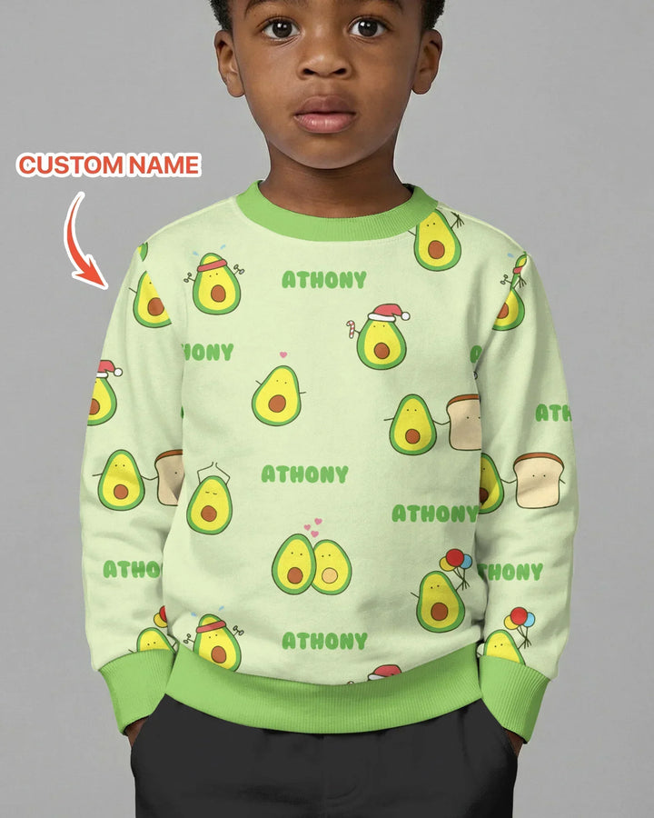 Personalisiertes niedliches Avocado Bambus Rundhals-Sweatshirt