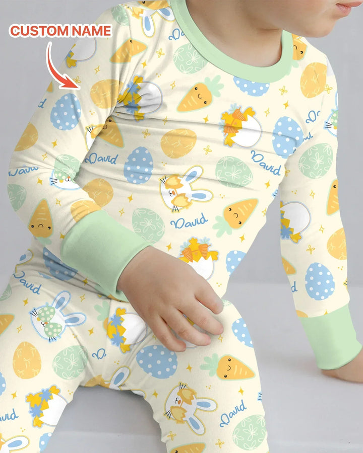 Zweiteiliges Langarm-Pyjama-Set mit Sommerfrüchten
