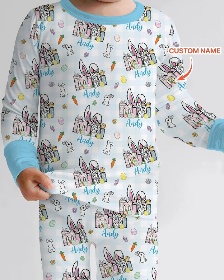 Zweiteiliges Langarm-Pyjama-Set mit Sommerfrüchten