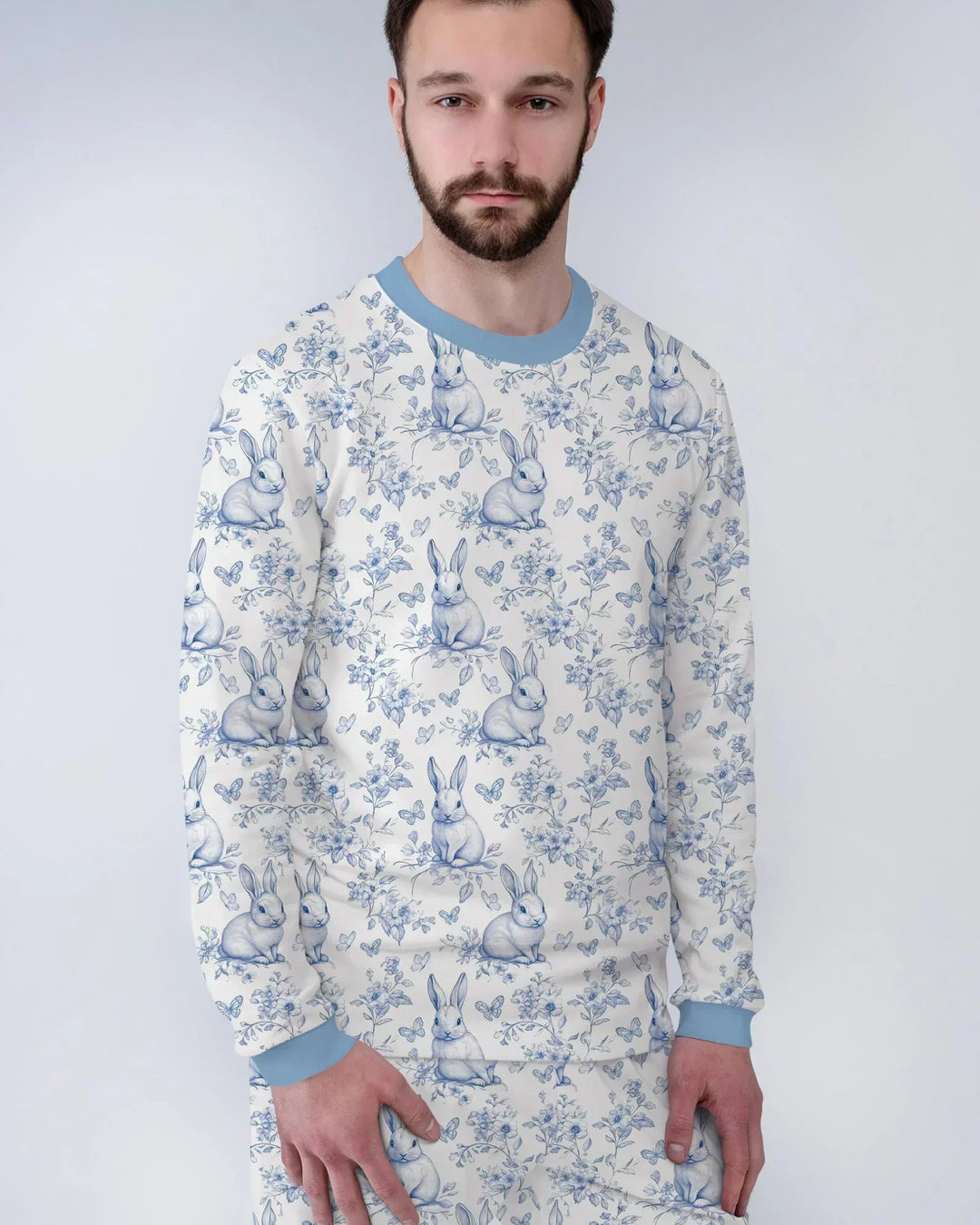 Easter Chinoiserie Toile de Jouy Bamboo Men's Pajama Set