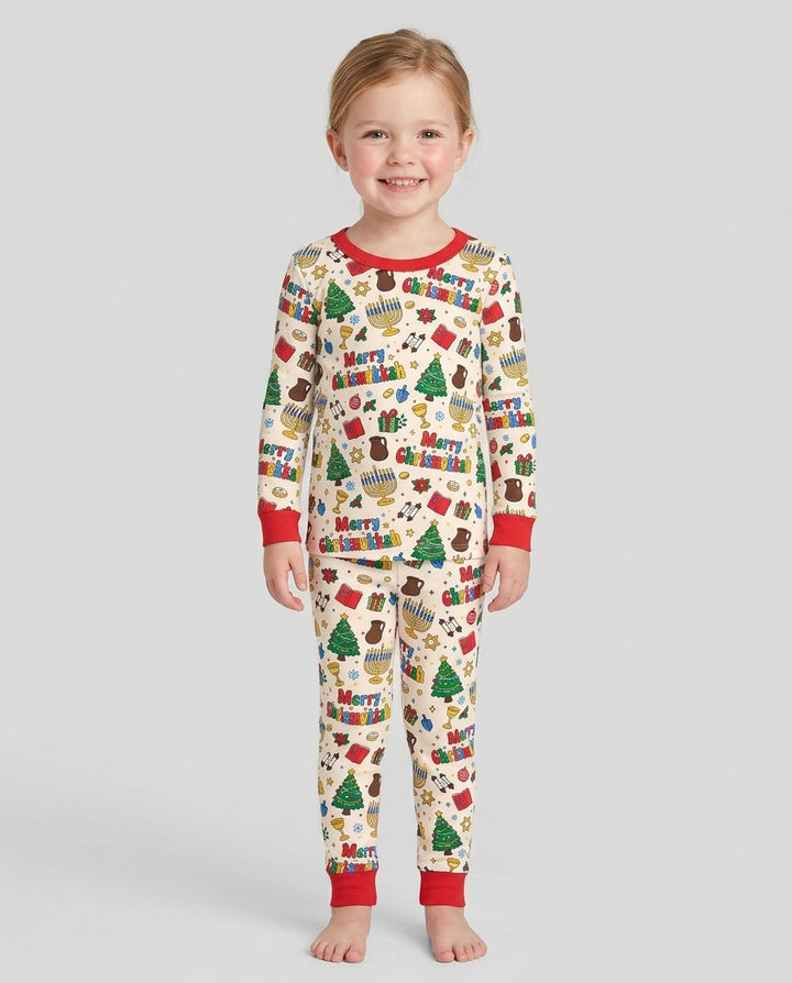 Merry Chrismukkah Bamboo Two Piece Long Sleeve Pajama Set