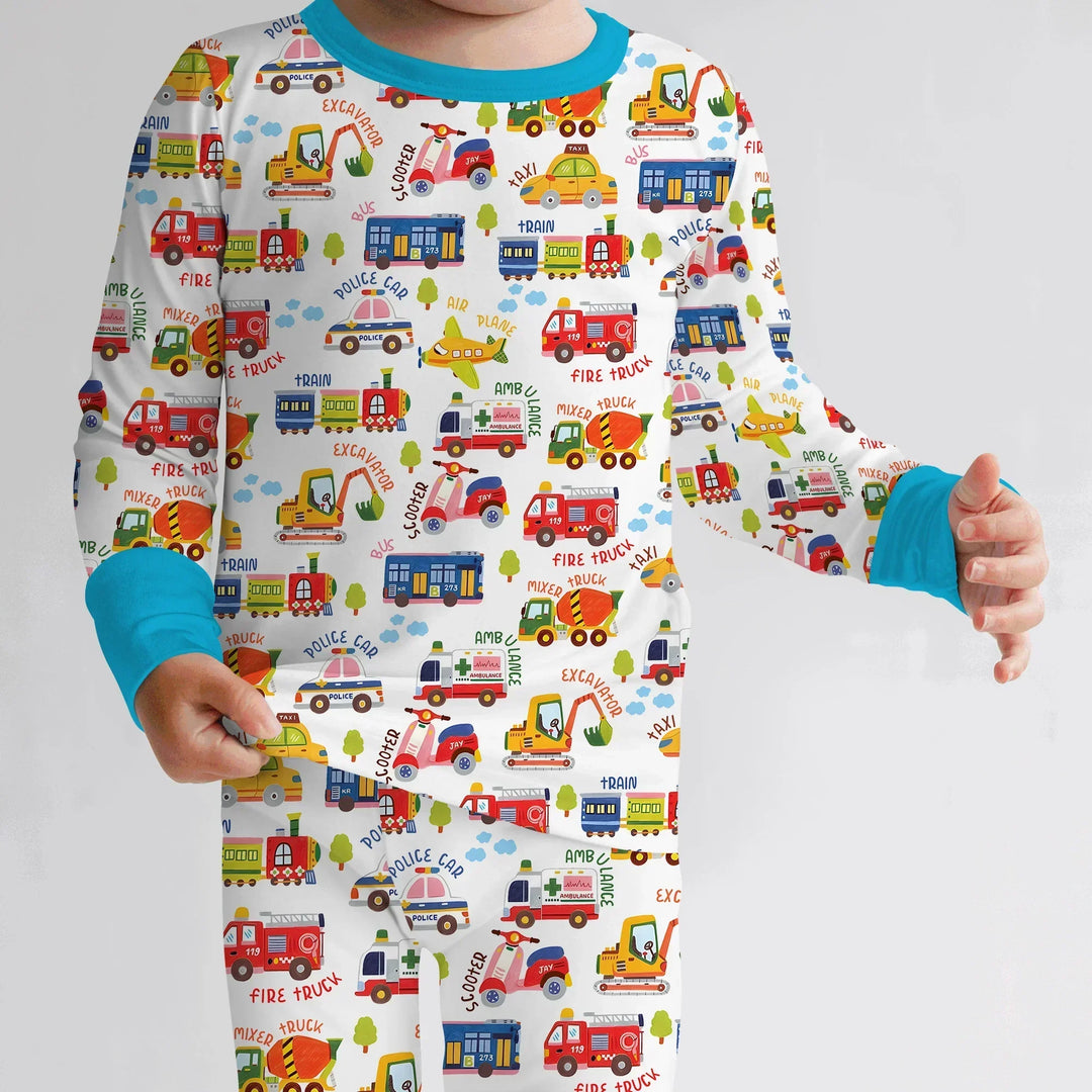 Zweiteiliges Langarm-Pyjama-Set mit Sommerfrüchten