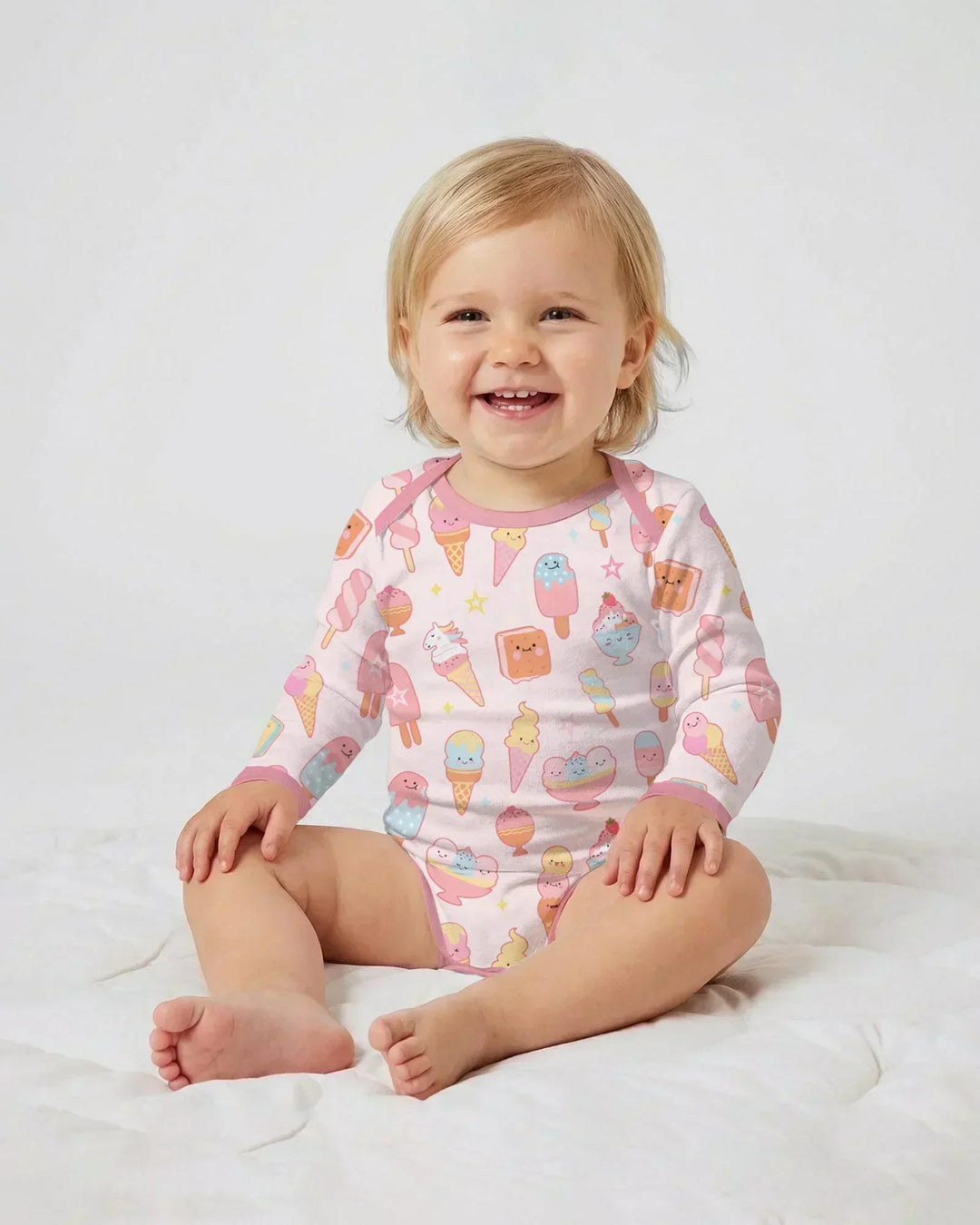 Gerippte Babykleidung mit individuellem Foto - Weich &amp; Skizzenhaft