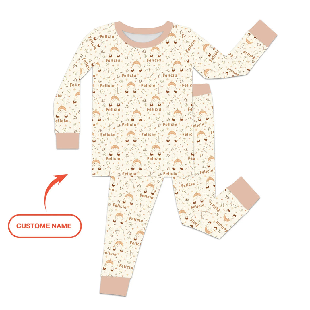 Zweiteiliges Langarm-Pyjama-Set mit Sommerfrüchten
