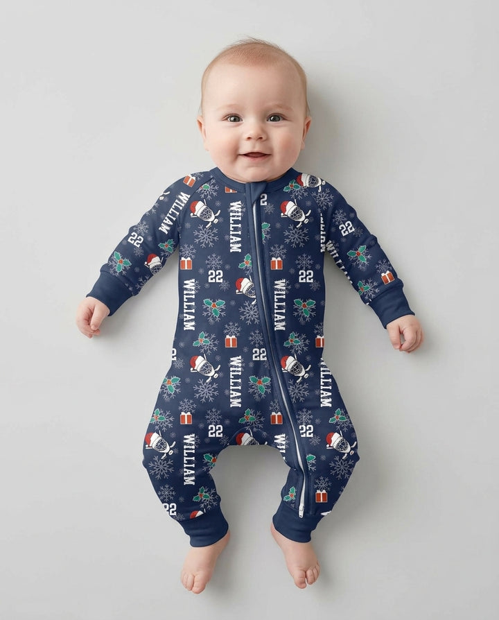 Custom Name Hockey Holiday Bamboo Convertible Zippy