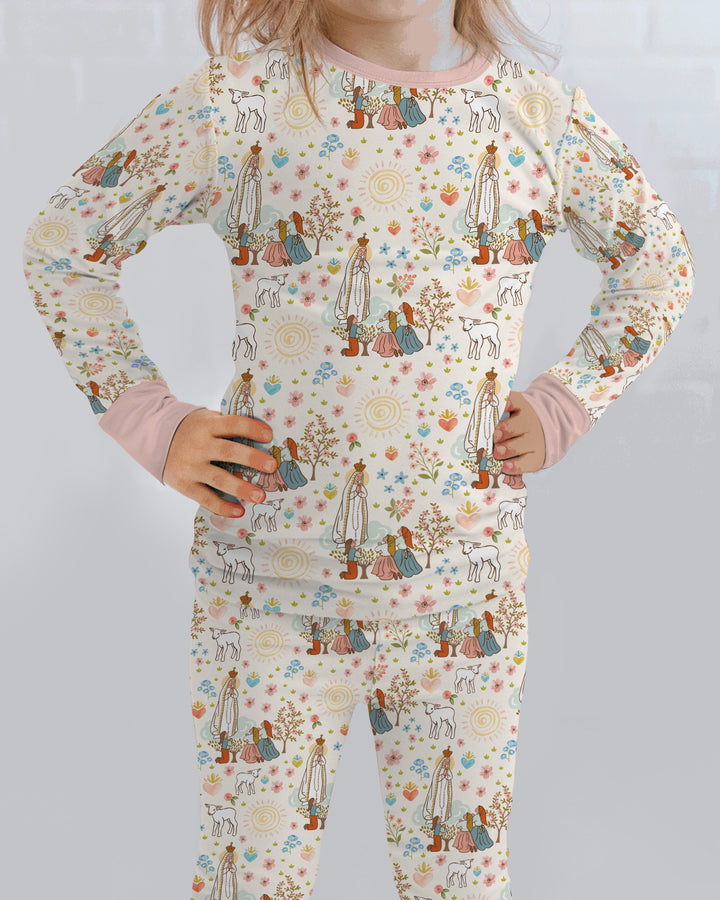 Our Lady of Fatima Bamboo Two Piece Long Sleeve Pajama Set