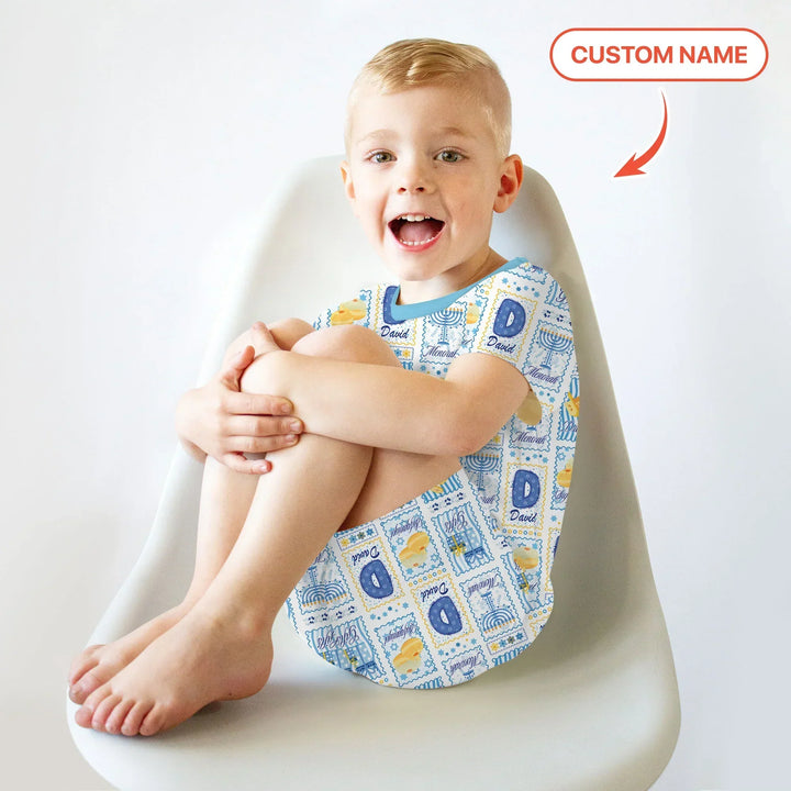 Zweiteiliges Pyjama-Set mit kurzen Ärmeln und Shorts im Sommer-Design