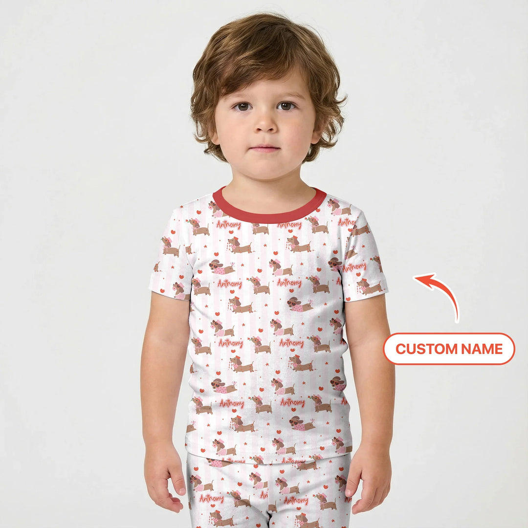 Zweiteiliges Pyjama-Set mit kurzen Ärmeln und Shorts im Sommer-Design