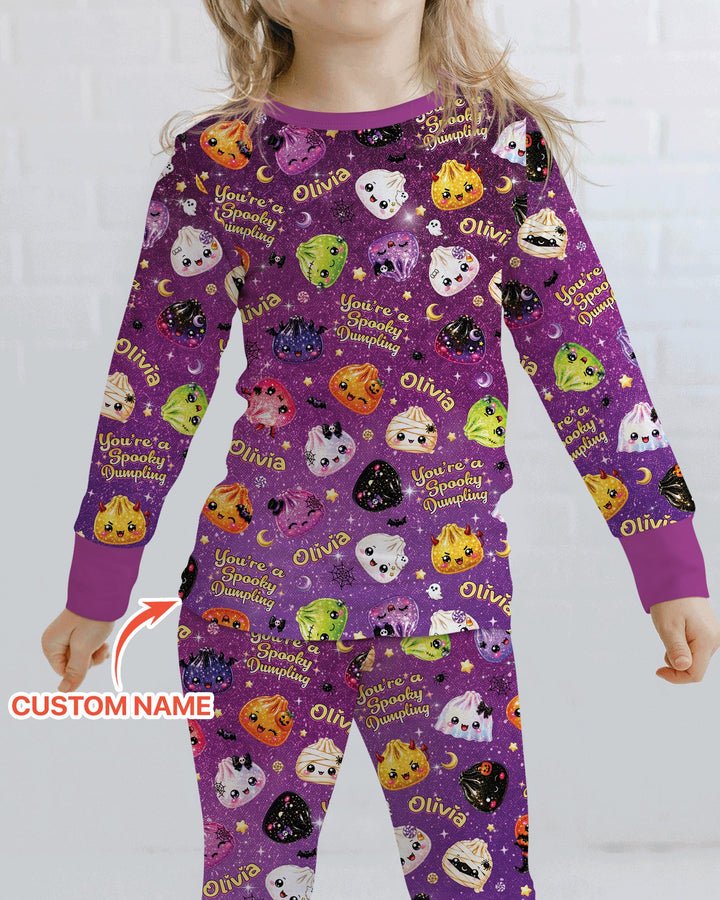 Custom Name You're A Spooky Dumpling Bamboo Two Piece Long Sleeve Pajama Set