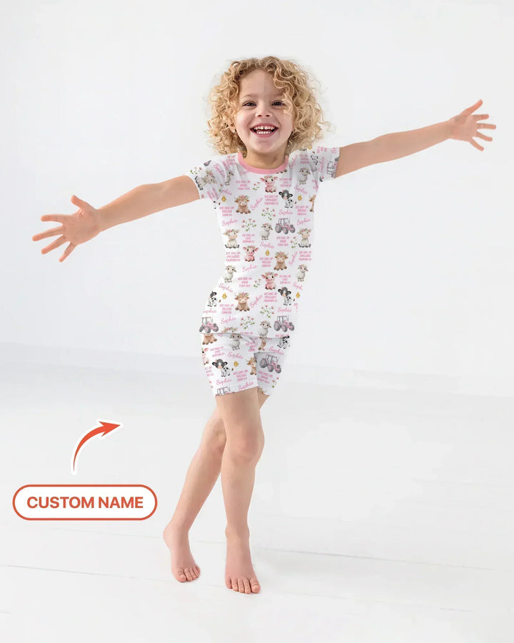 Zweiteiliges Pyjama-Set mit kurzen Ärmeln und Shorts im Sommer-Design