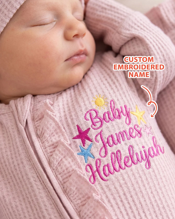 Gerippte Babykleidung mit individuellem Foto - Weich &amp; Skizzenhaft