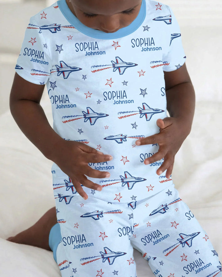 Zweiteiliges, kurzärmliges Pyjama-Set mit Marienkäfern