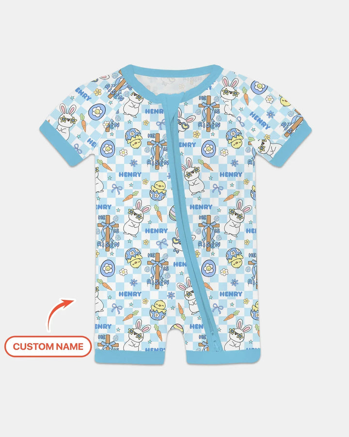 Custom Name Retro Easter Bamboo Shorty Zippy