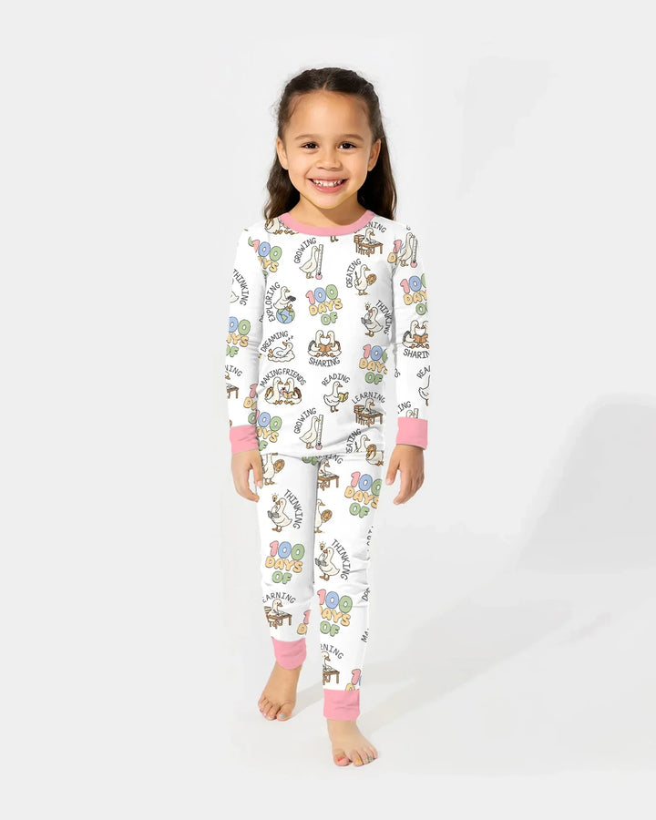 Zweiteiliges Langarm-Pyjama-Set mit Sommerfrüchten