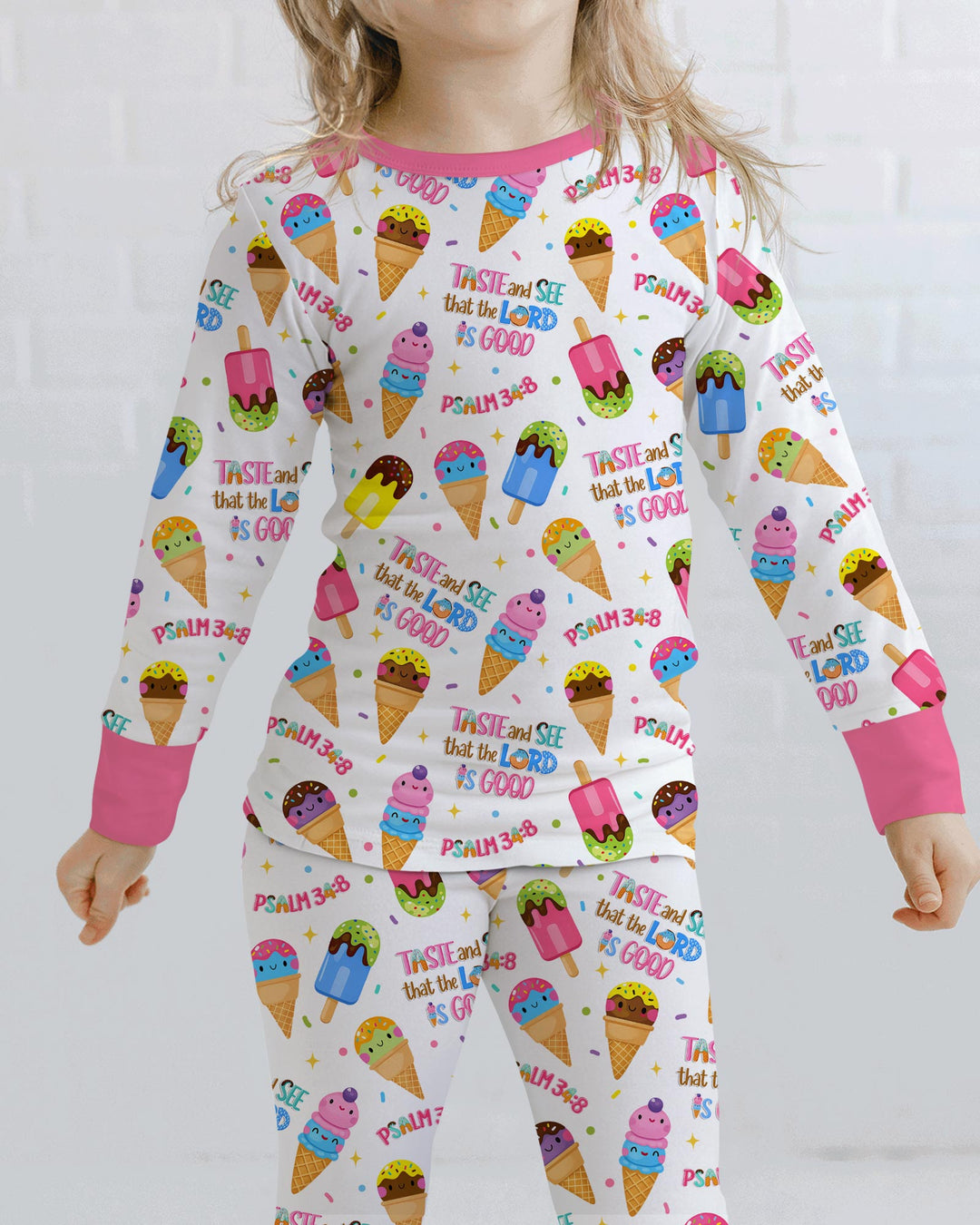 Zweiteiliges Langarm-Pyjama-Set mit Sommerfrüchten