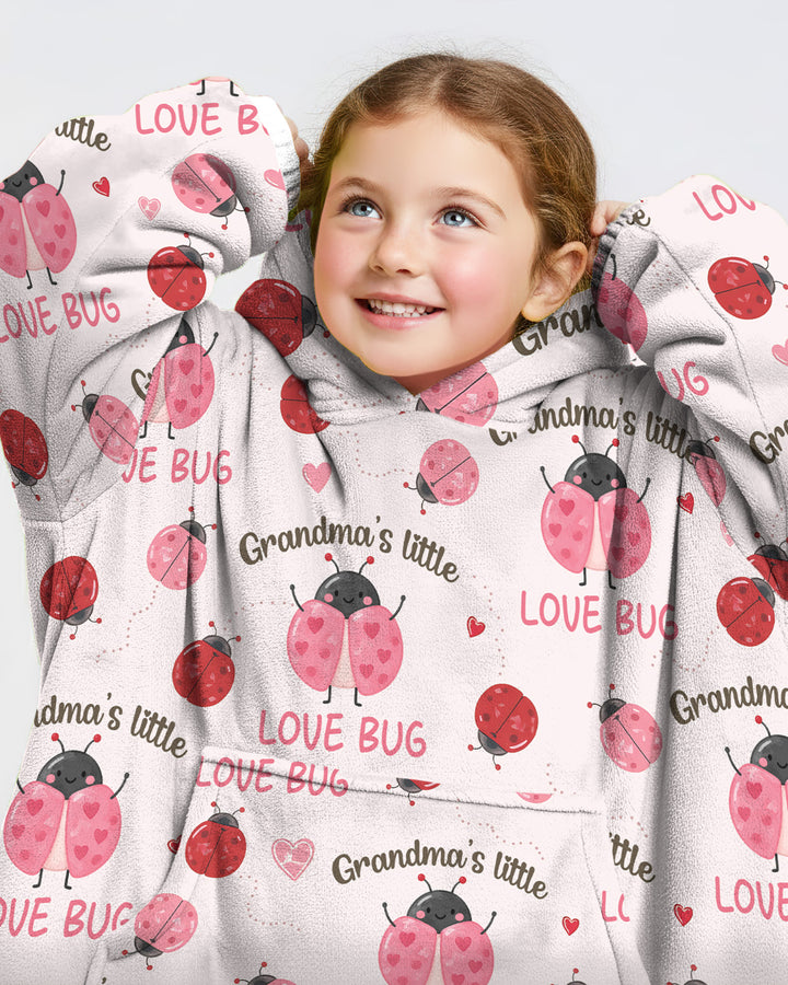 Grandma's Little Love Bug Bamboo Blanket Hoodie