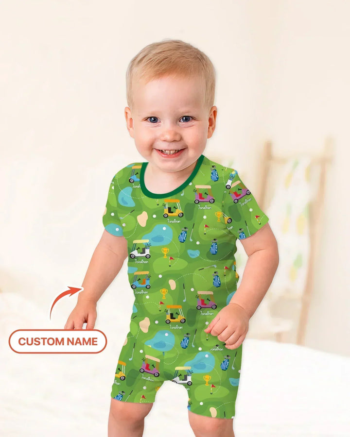 Zweiteiliges Pyjama-Set mit kurzen Ärmeln und Shorts im Sommer-Design