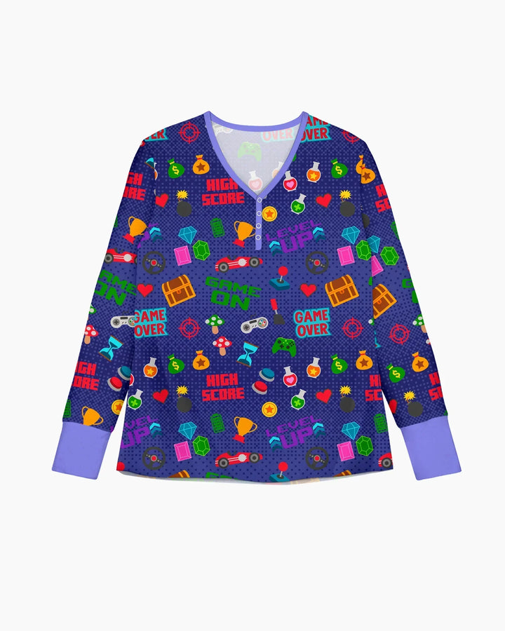 Gamer Mode On Familien-Partnerlook Bambus Damen Pyjama-Set