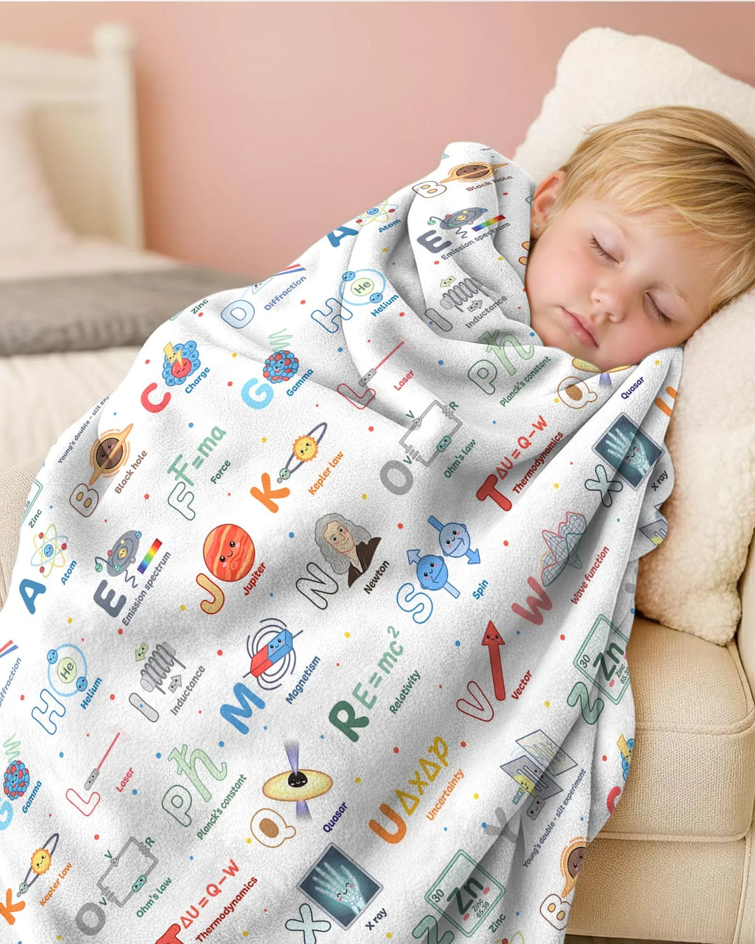 The Physics Alphabet Bamboo Blanket