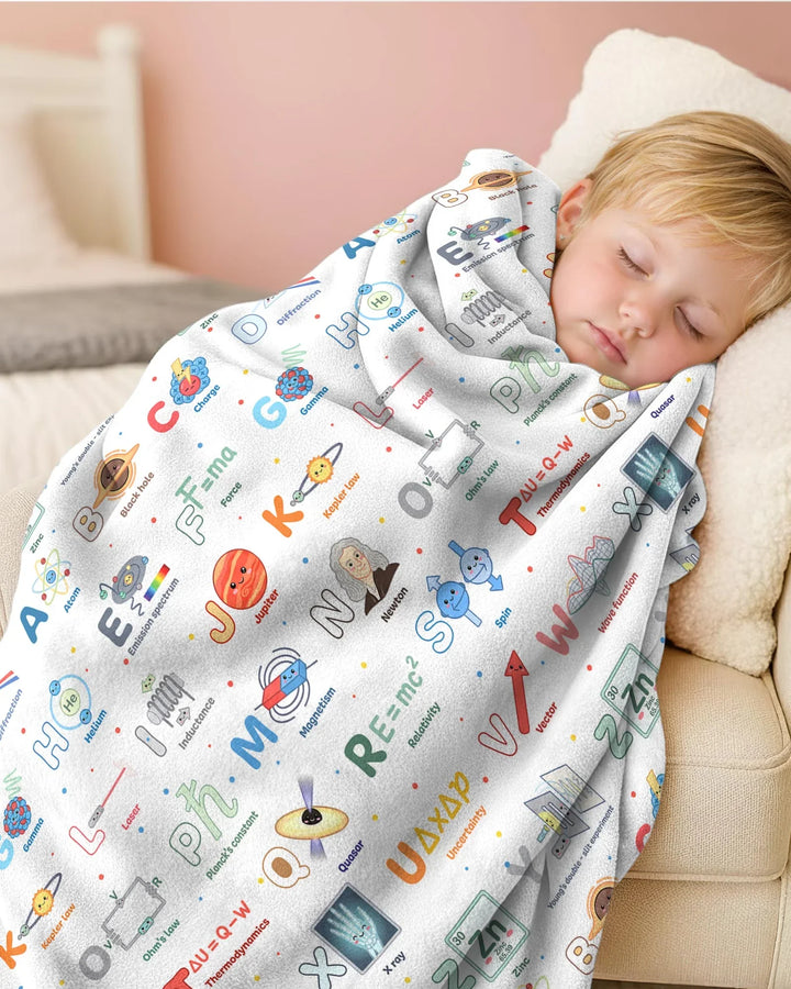 The Physics Alphabet Bamboo Blanket