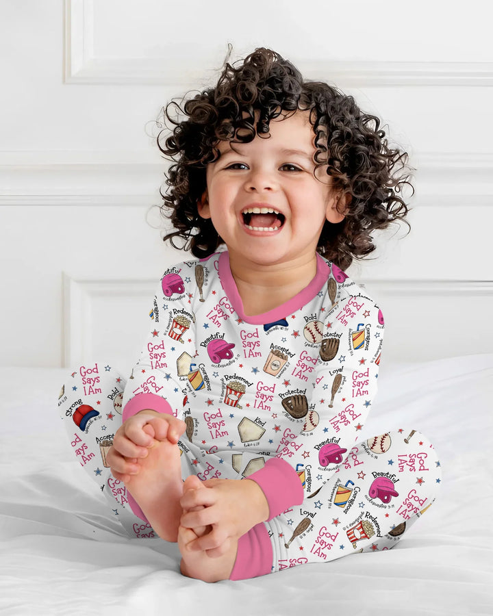 Zweiteiliges Langarm-Pyjama-Set mit Sommerfrüchten