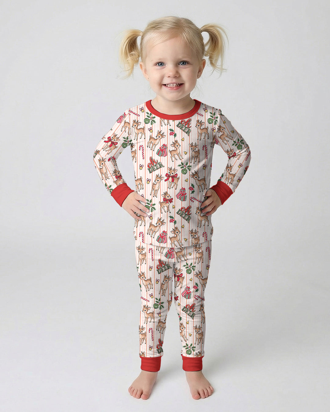 Oh Deer Mommy & Me Matching Bamboo Two Piece Long Sleeve Pajama Set