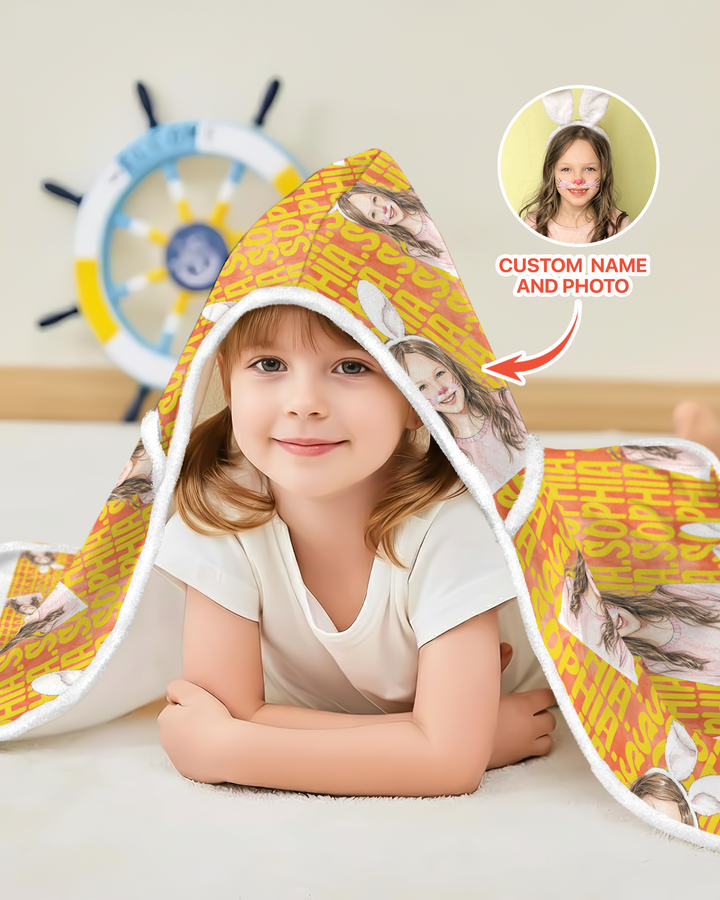 Colorful Kids Name Bamboo Blanket Hoodie