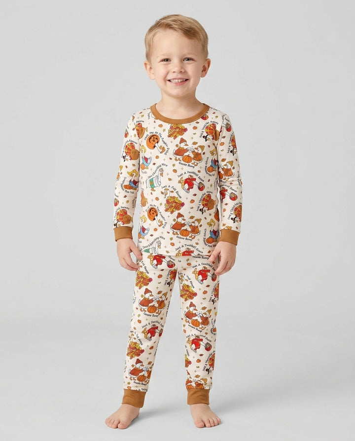 Just A Fall Goose Family Matching Bamboo Two Piece Long Sleeve Pajama Set