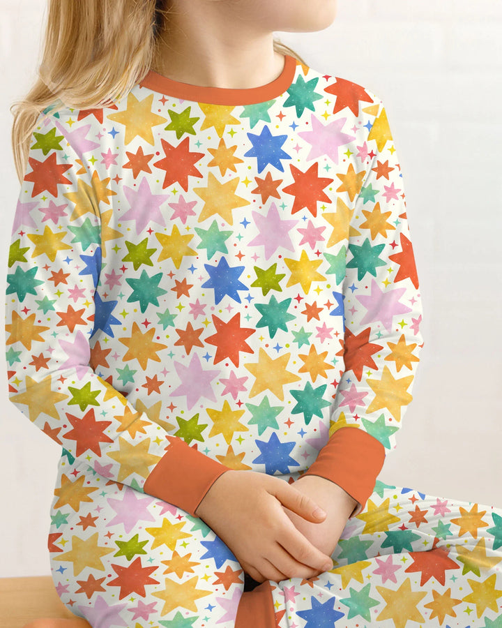 Zweiteiliges Langarm-Pyjama-Set mit Sommerfrüchten