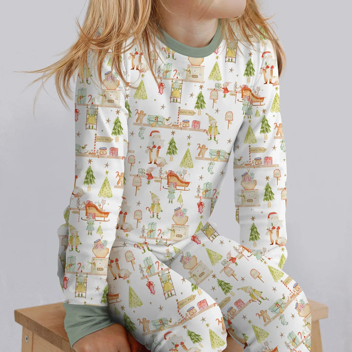 Santa's Workshop Bamboo Two Piece Long Sleeve Pajama Set