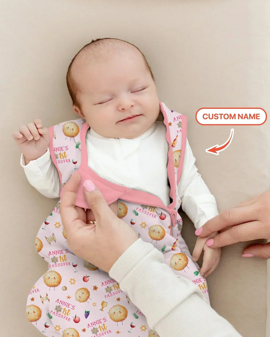 Custom Name 1st Passover Bamboo Sleep Bag