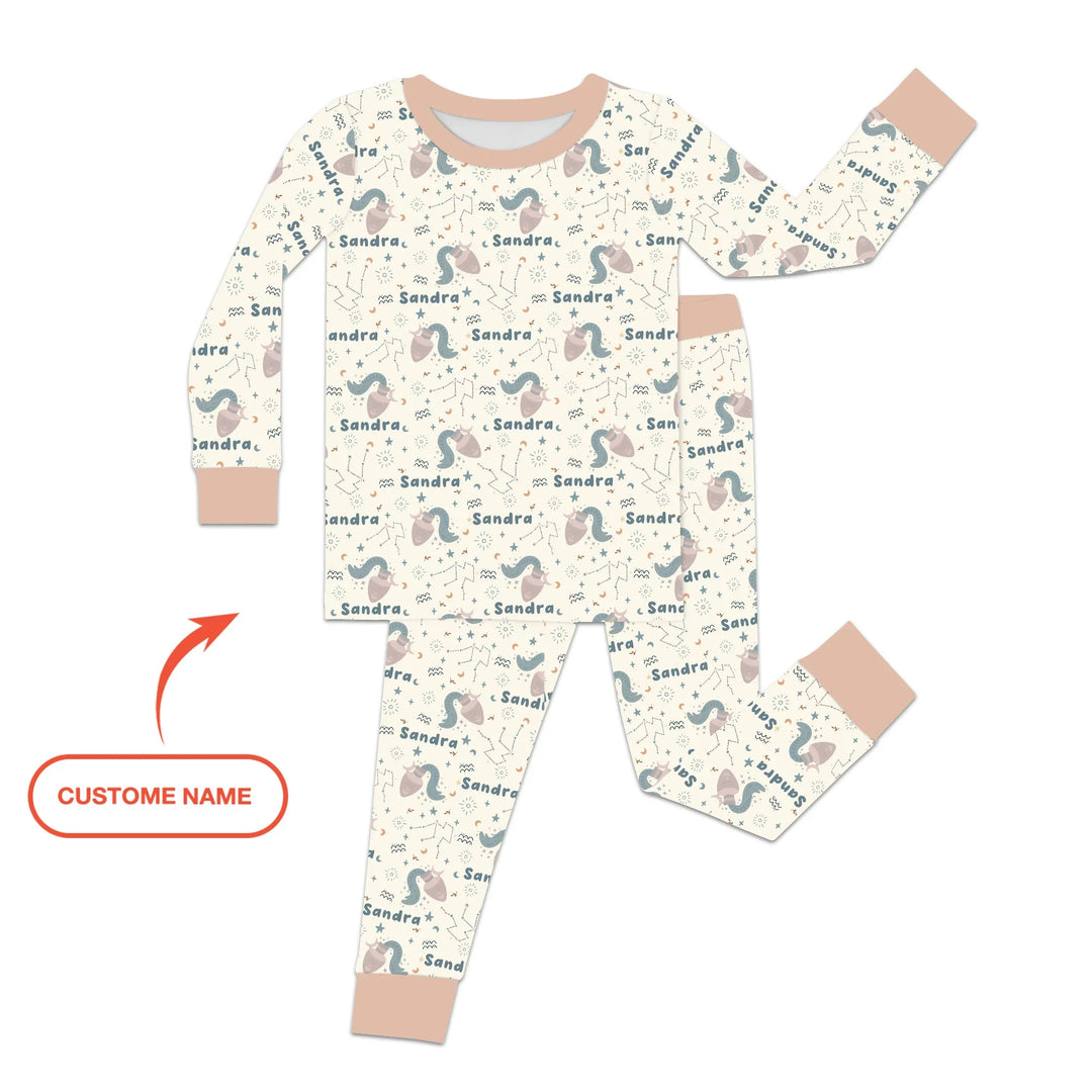 Zweiteiliges Langarm-Pyjama-Set mit Sommerfrüchten