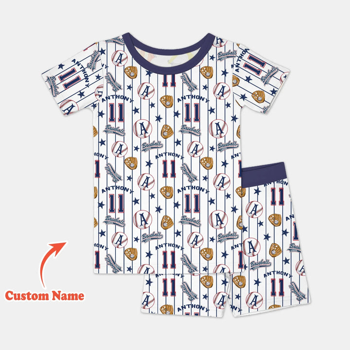 Zweiteiliges Pyjama-Set mit kurzen Ärmeln und Shorts im Sommer-Design