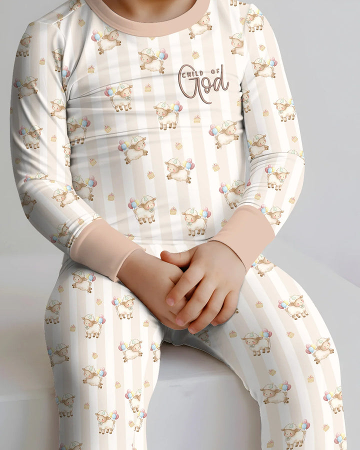 Zweiteiliges Langarm-Pyjama-Set mit Sommerfrüchten