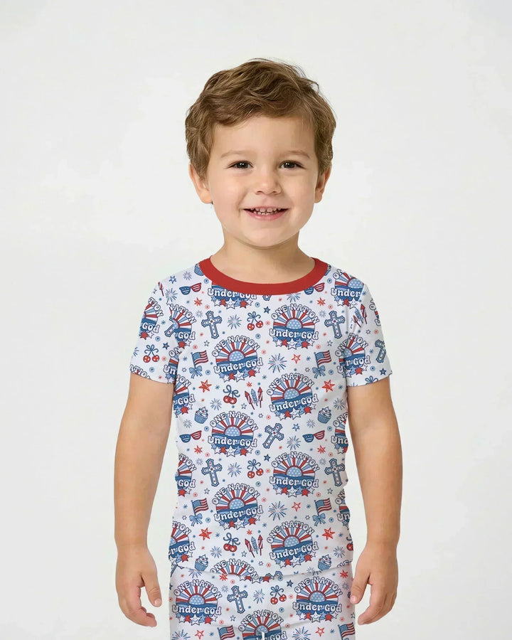 Zweiteiliges, kurzärmliges Pyjama-Set mit Marienkäfern
