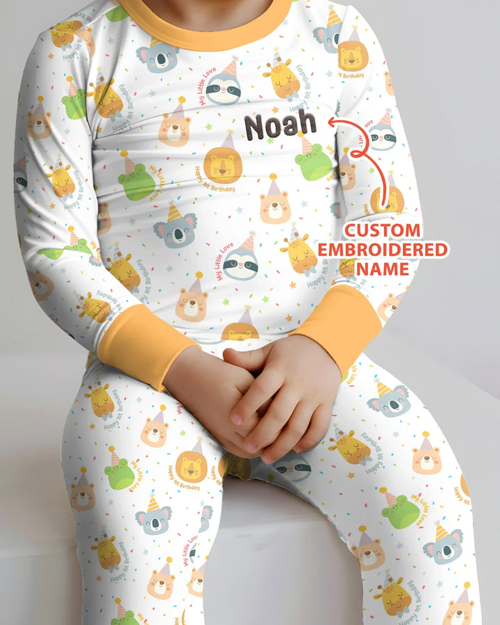 Zweiteiliges Langarm-Pyjama-Set mit Sommerfrüchten