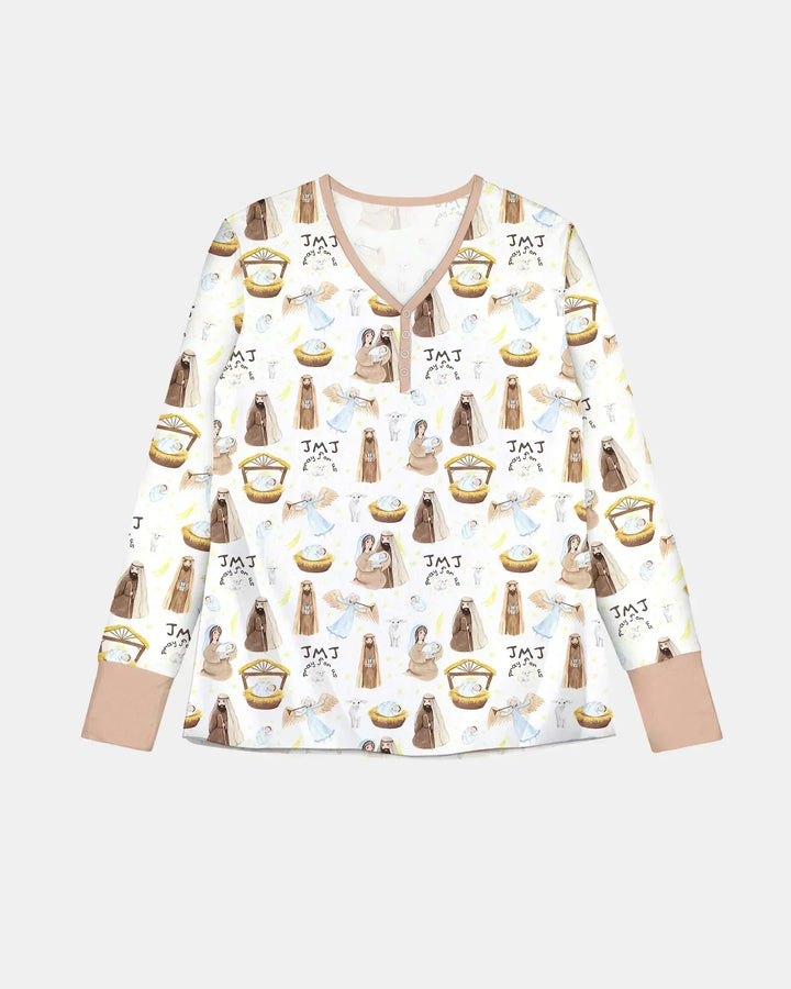 Pyjama-Set für Damen „Heilige Familie Bambus“