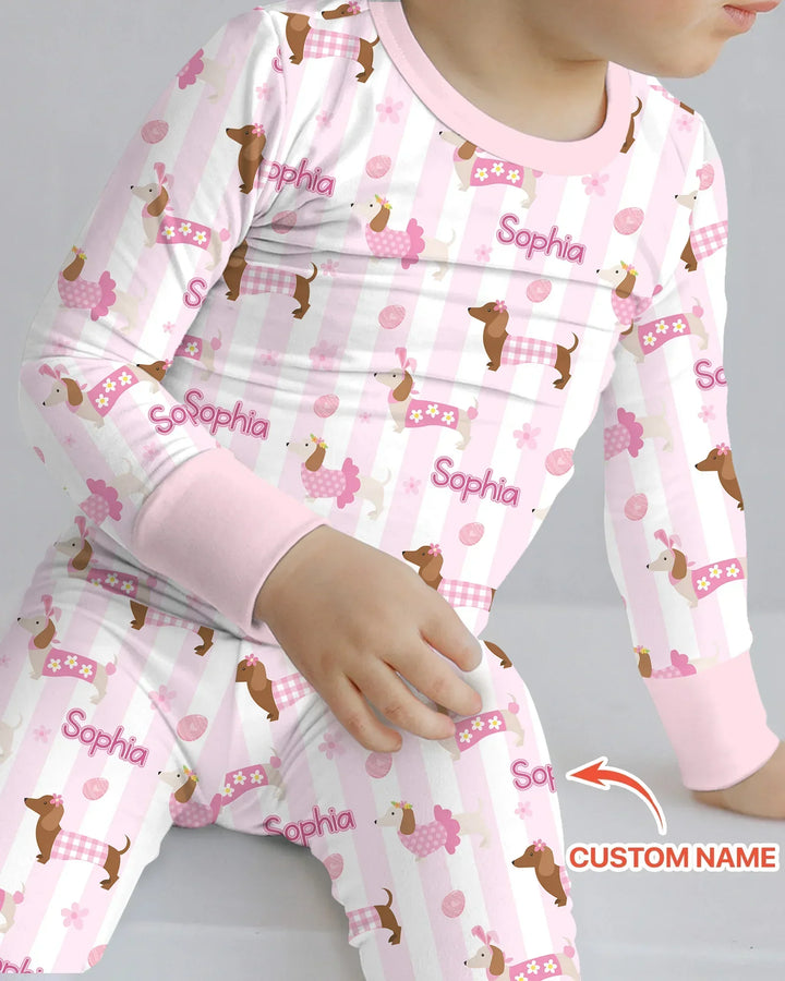 Zweiteiliges Langarm-Pyjama-Set mit Sommerfrüchten