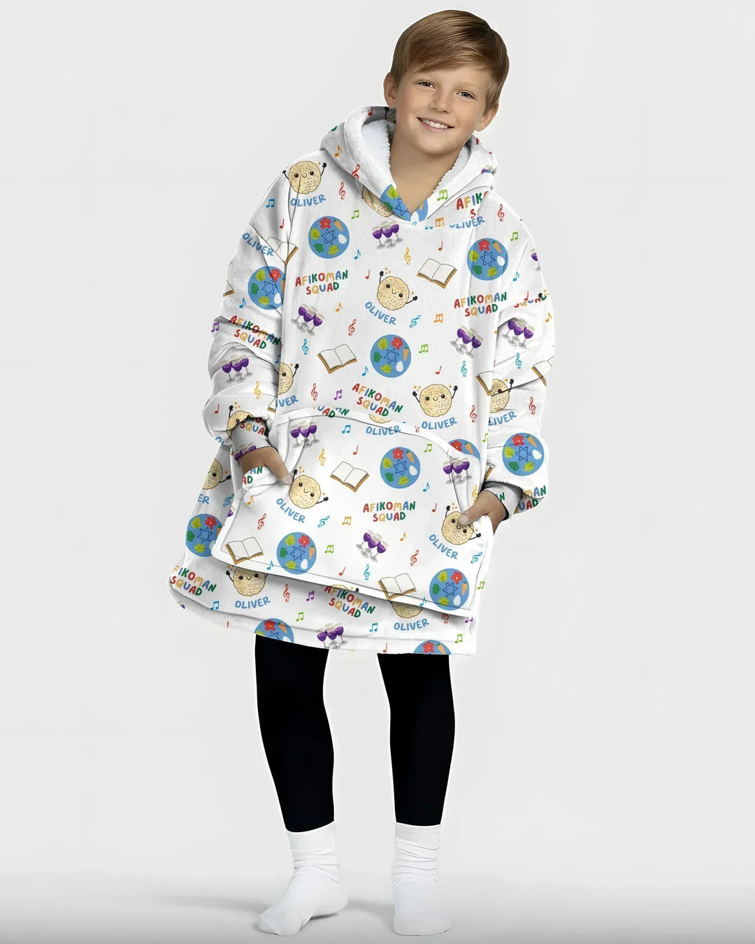 Custom Name Passover Afikoman Squad Bamboo Blanket Hoodie