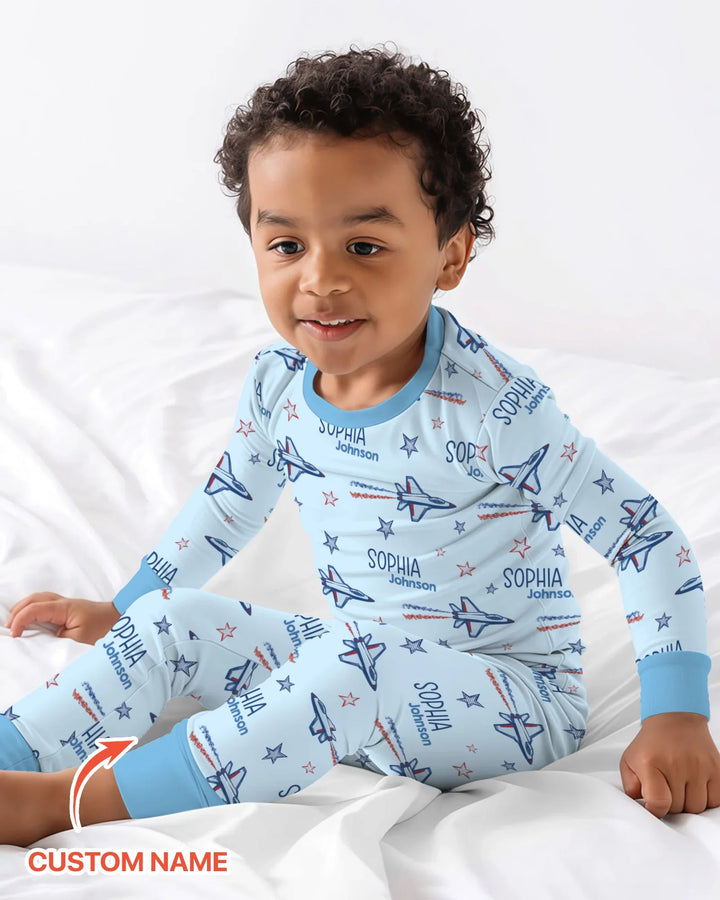 Zweiteiliges Langarm-Pyjama-Set mit Sommerfrüchten