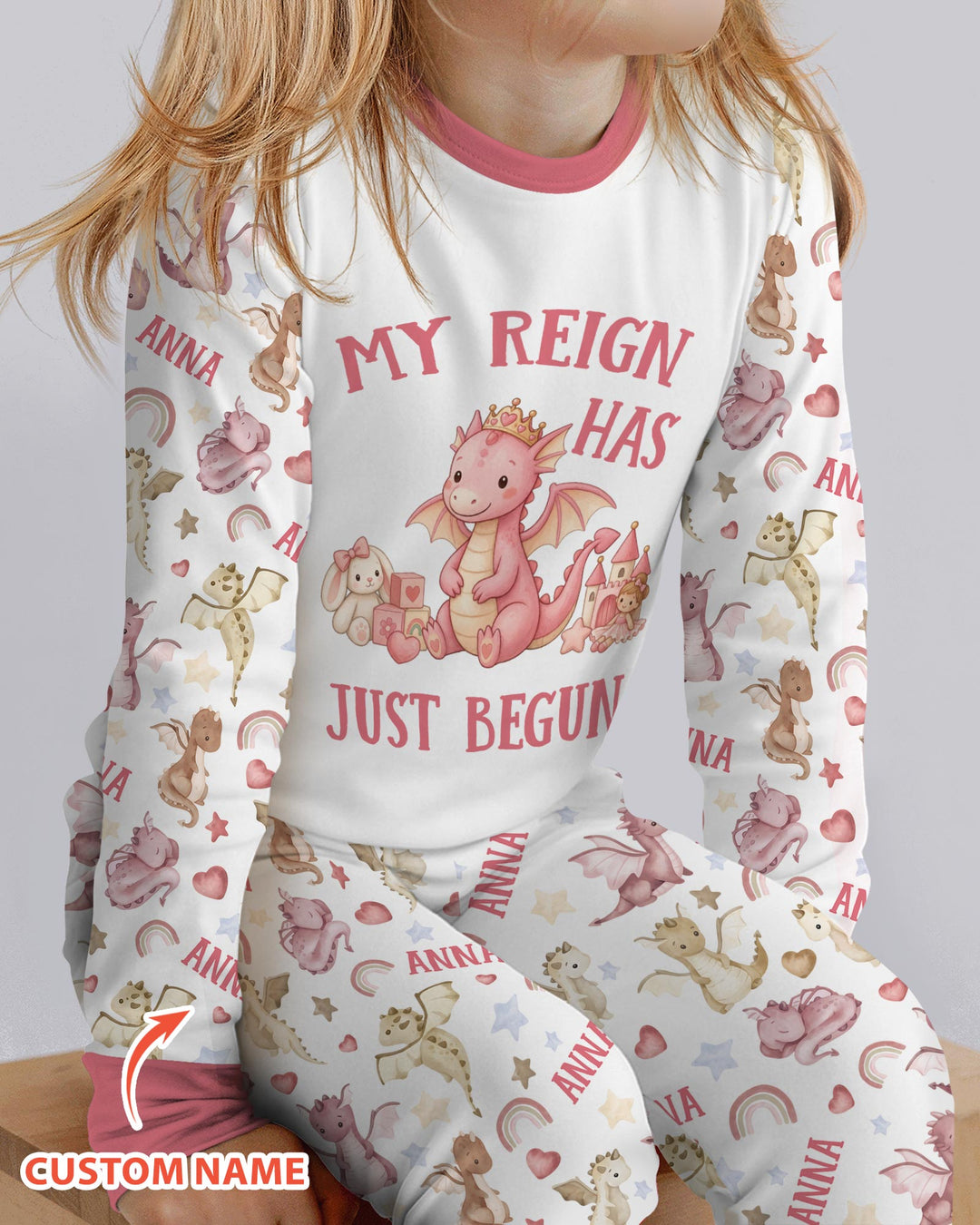 My Reign Has Just Begun Custom Name Bamboo Two Piece Long Sleeve Pajama Set