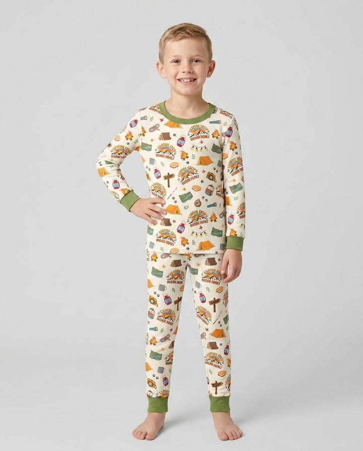 Zweiteiliges Langarm-Pyjama-Set mit Sommerfrüchten