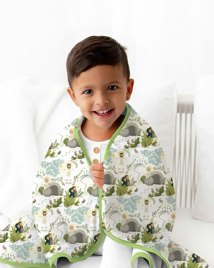 Matthew 28:1–8 He Is Risen Bamboo Blanket