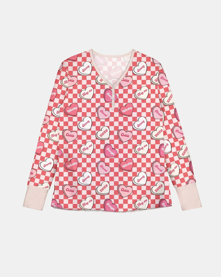 Damen-Pyjama-Set „Valentine in Hearts Bamboo“