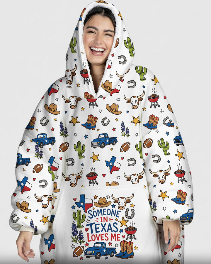 Someone in Texas Loves Me Bamboo Blanket Hoodie
